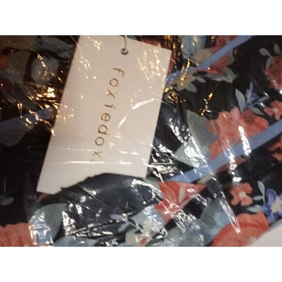 NWT Foxiedox Darlene Ruffle Tiered Floral Print Keyhole Bodice Maxi Formal Dress - Picture 2 of 4